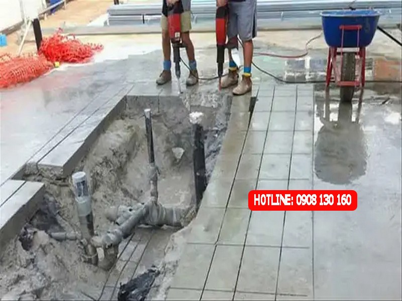 Sử dụng máy móc tiên tiến nhất, từ máy khoan bê tông HCM công suất lớn đến máy đục thủy lực